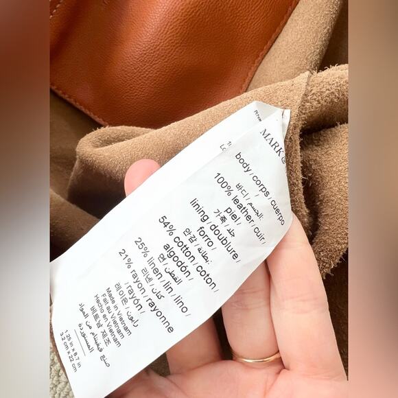 Mark and graham Brooklyn tote bag brown leather soft shoulder bag minimalist XL - Picture 10 of 14